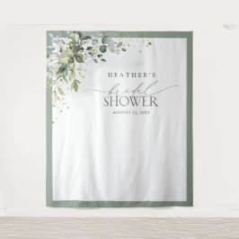 ダスティーブルー ユーカリ ブライダルシャワー フォトブース タペストリー