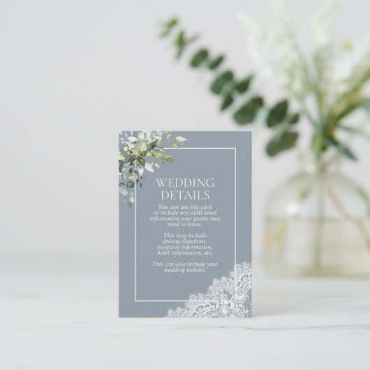 ダスティーブルー ユーカリ ボタニカルレース 詳細 エンクロージャーカード (スタンド正面)