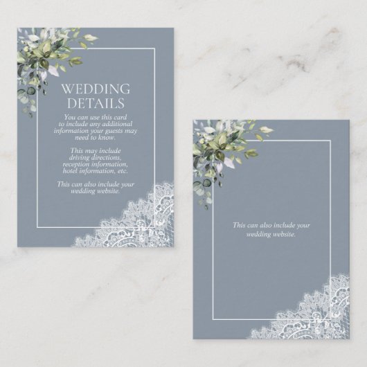 ダスティーブルー ユーカリ ボタニカルレース 詳細 エンクロージャーカード (正面/裏面)