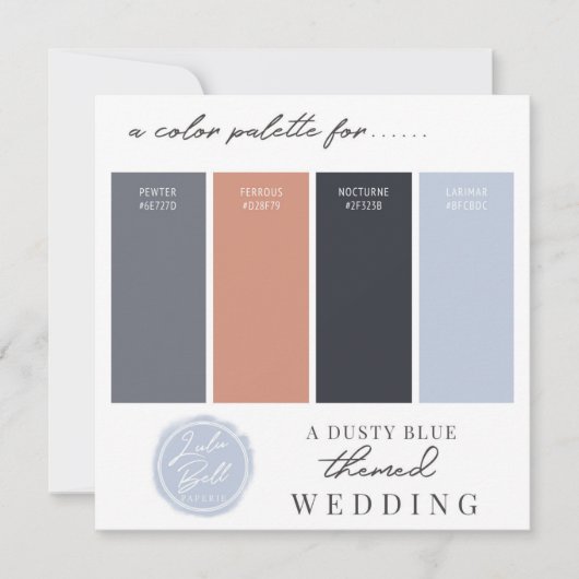 ダスティーブルー ローズゴールド ネイビー カラー パレット カード (正面)