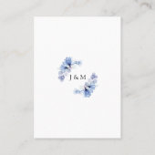 ダスティーブルー 透明 フラワー ウェディング サンクス プレイスカード (裏面)