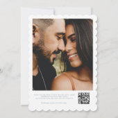 ダスティーブルー QRコード 写真 モノクロ 結婚式招待状 招待状 (裏面)