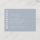 ダスティーミニマルブルーウェディングモダンレセプション エンクロージャーカード (正面)