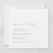 ダスティーミニマルブルーエレガモダンントウェディング 招待状 (正面)