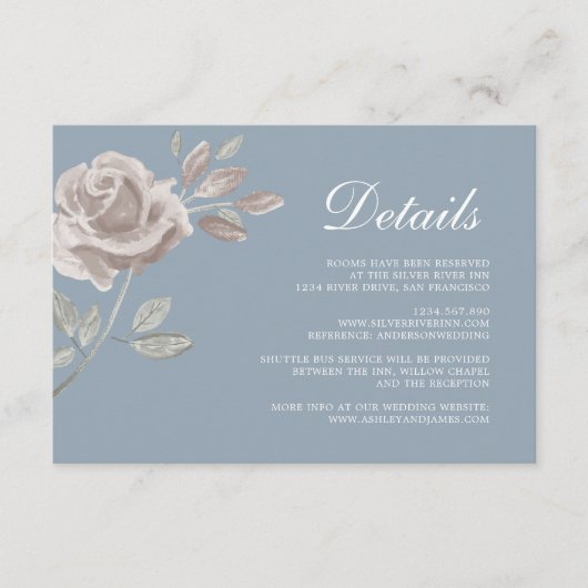 ダスティーミニマルブルーバラ結婚ズ詳細 エンクロージャーカード (正面)