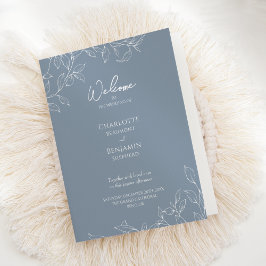 ダスティーミニマルブルーリーフ結婚の折り畳みプログラム プログラム