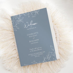 ダスティーミニマルブルーリーフ結婚の折り畳みプログラム プログラム