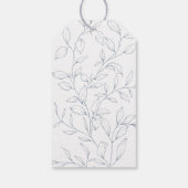 ダスティーミニマルブルー結婚リーフ ギフトタグ (裏面)