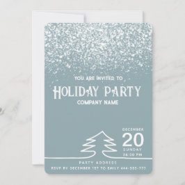 ダスティーミニマルブルー雪の休日パ企業のーティ 招待状