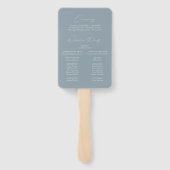 ダスティーモダンスエレガントブルー結婚式 プログラム ハンドファン (裏面)