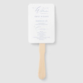 ダスティーモダンスエレガントブルー結婚式 プログラム ハンドファン (正面)