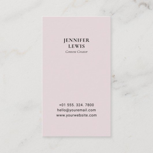 ダスティーモダンピンクフォトソーシャルメディアの名刺 名刺 (裏面)