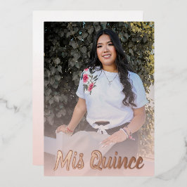 ダスティーモダンピンクローズ金ゴールドキンセアニェラ 箔招待状