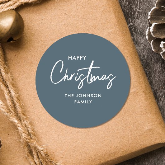 ダスティーモダンブエレガントルークリスマス ラウンドシール