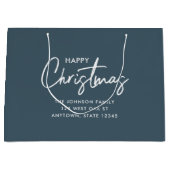 ダスティーモダンブエレガントルーハッピーホリデイ ラージペーパーバッグ (正面)