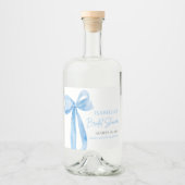 ダスティーモダンブエレガントルーリボンブライダルシャワー リキュールボトルラベル (正面)