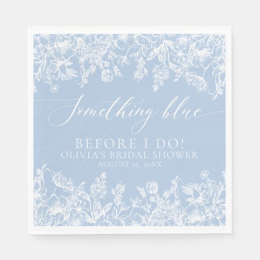 ダスティーモダンブエレガントルーワイルドフラワーブライダルシャワー スタンダードランチョンナプキン (正面)