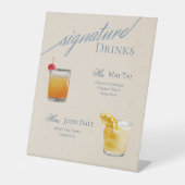 ダスティーモダンブブルー付きセリフのシグネチャーカクテル 台座サイン (正面)