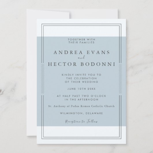 ダスティーモダンブミニマルルーウィディング 招待状 (正面)