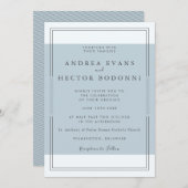 ダスティーモダンブミニマルルーウィディング 招待状 (正面/裏面)