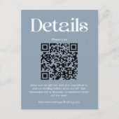 ダスティーモダンブルーの結婚詳細QRコード エンクロージャーカード (正面)