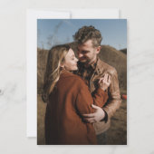 ダスティーモダンブルーアンパサンドのスクリプト写真結婚の写真 招待状 (裏面)