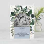 ダスティーモダンブルーアーチガーデン結婚の写真 招待状 (スタンド正面)