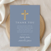 ダスティーモダンブルークロスボーイバプテスマ サンキューカード