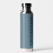 ダスティーモダンブルーグロパーソナライズされたームスマン ウォーターボトル (右面)