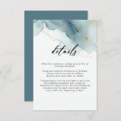 ダスティーモダンブルーサマービーチ結婚式詳細 エンクロージャーカード (正面/裏面)