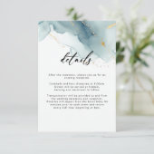 ダスティーモダンブルーサマービーチ結婚式詳細 エンクロージャーカード (スタンド正面)