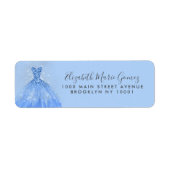 ダスティーモダンブルーシルバーグリッターガウンキンセアニェラ ラベル (正面)