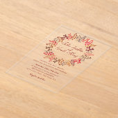 ダスティーモダンブルーシーシェルビーチ海結婚ズ アクリル招待状 (レイダウン)