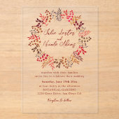 ダスティーモダンブルーシーシェルビーチ海結婚ズ アクリル招待状 (正面)