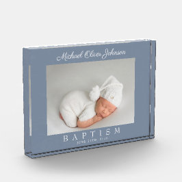 ダスティーモダンブルースクリプトのバプテスマ写真ブロック フォトブロック