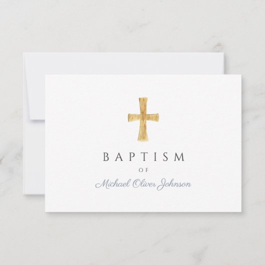 ダスティーモダンブルースクリプトクロスボーイバプテスマ 出欠カード (裏面)