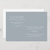 ダスティーモダンブルーツーヴェンス結婚式招待状 招待状 (正面/裏面)