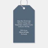 ダスティーモダンブルーハッピーホリデーズギフトラベル ギフトタグ (裏面)