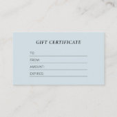 ダスティーモダンブルービジネスロゴギフト券 名刺 (裏面)