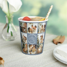 ダスティーモダンブルーファミリーフォトコラージングモノグラム