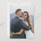 ダスティーモダンブルーフォトアーチ結婚ズ セーブザデート (裏面)