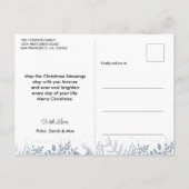 ダスティーモダンブルーフォトコラージメリークリスマス ポストカード (裏面)