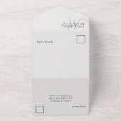 ダスティーモダンブルーフォトコラージュ結婚ズ オールインワン招待状 (外側)