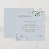 ダスティーモダンブルーフローラグ結婚リーズ (正面/裏面)