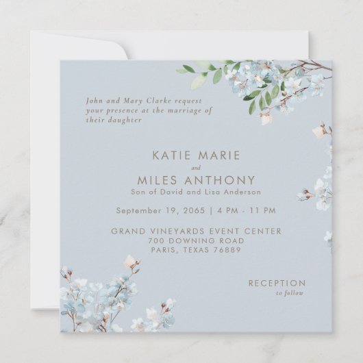 ダスティーモダンブルーフローラグ結婚リーズ (正面)