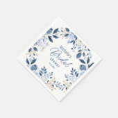 ダスティーモダンブルーフローラボホブライダルシャワー スタンダードカクテルナプキン (角)
