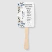 ダスティーモダンブルーフローラ結婚式 プログラム ハンドファン (正面)