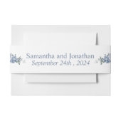 ダスティーモダンブルーフローラ 招待状ベリーバンド (正面例)