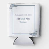 ダスティーモダンブルーフローラ 缶クーラー (正面)