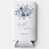 ダスティーモダンブルーブライダルシャワーカスタム スリム缶クーラー (正面)